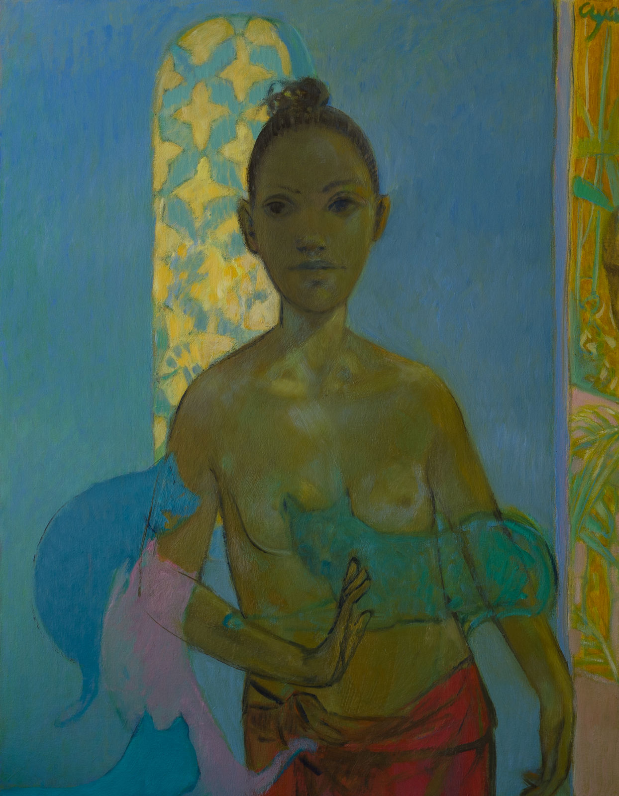 woman with the blue cats — Alfredo Aya